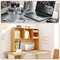 Costway Computer Desktop Bookcase Countertop Storage Bookshelf Organizer with 4 Cubbies Natural/White
